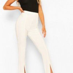 Do + Be Front Slit White Pants